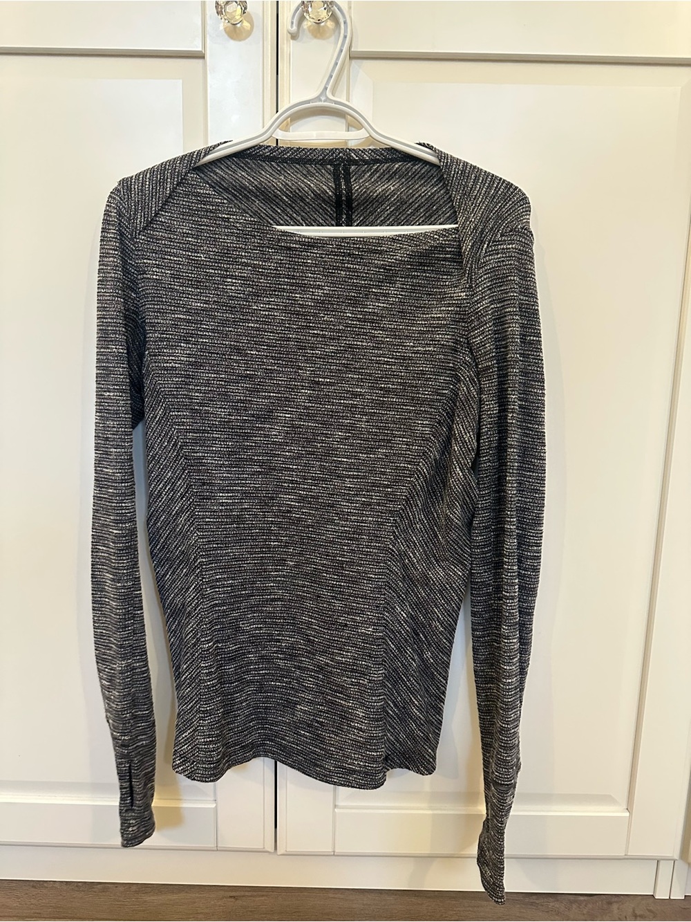 lululemon athletica Long Sleeve Crewneck Top - Black & White Marled